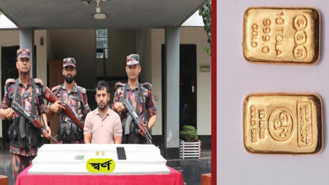 ভারতে পাচারকালে অর্ধকোটি টাকার স্বর্ণের বারসহ আটক ১