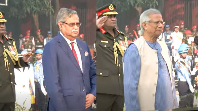 শিখা অনির্বাণে রাষ্ট্রপতি ও প্রধান উপদেষ্টার শ্রদ্ধা