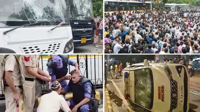 দিল্লিতে ককরোচ পার্টি-পুলিশ সংঘর্ষ : ১১৮ পুলিশ আহত, ৭০ ‘ককরোচ’ গ্রেপ্তার