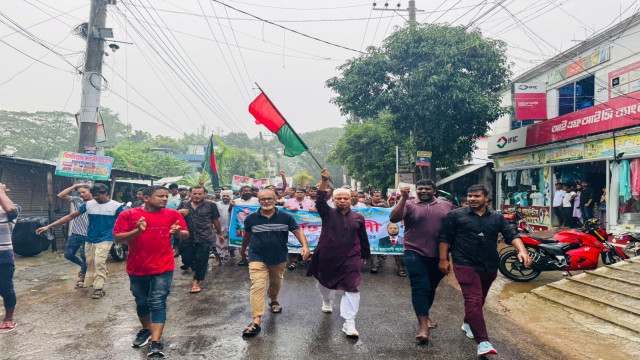জুলাই অভ্যুত্থানের বর্ষপূর্তি উপলক্ষে তানোরে বিজয় র্যালী