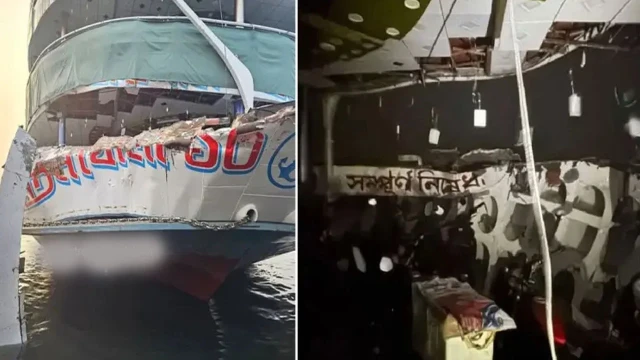 মেঘনায় যাত্রীবাহী দুই লঞ্চের সংঘর্ষে নিহত ২